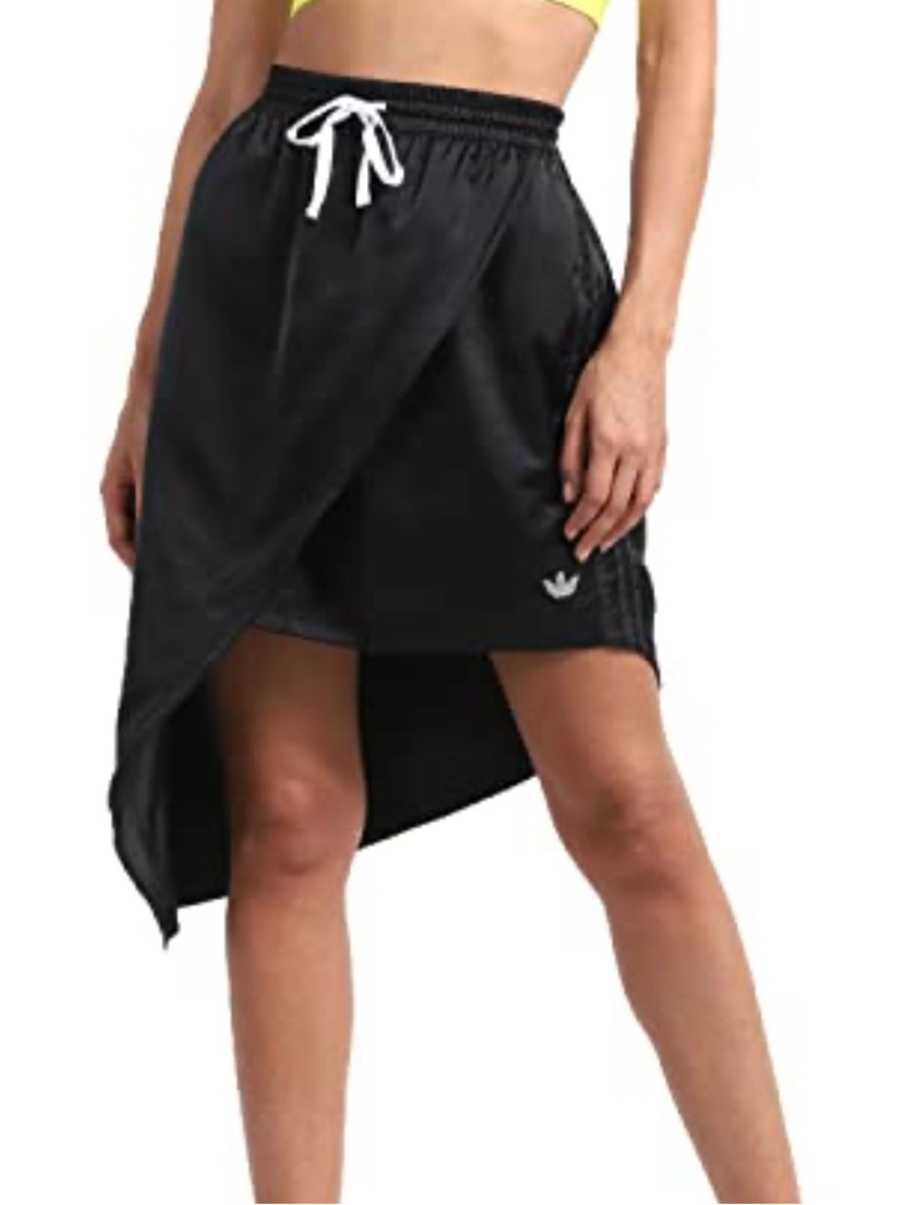 Adidas Originals Asymmetrical Black Drawstring Skirt